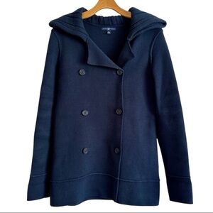 Gap Vintage Sailor Knit Cardigan Heavy Sweater 100% Cotton Navy Blue Size Small